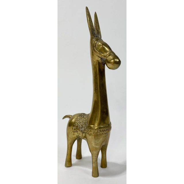 Metal Vintage Decorated Brass Burro Figure For Sale - Image 7 of 7