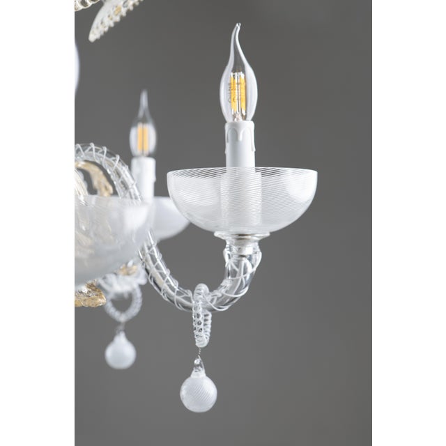 Art Deco Filigree Murano Glass Chandelier from Venini, 1940s For Sale - Image 8 of 18