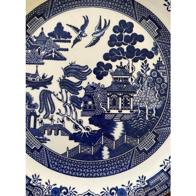English English Blue Willow Platter For Sale - Image 3 of 4