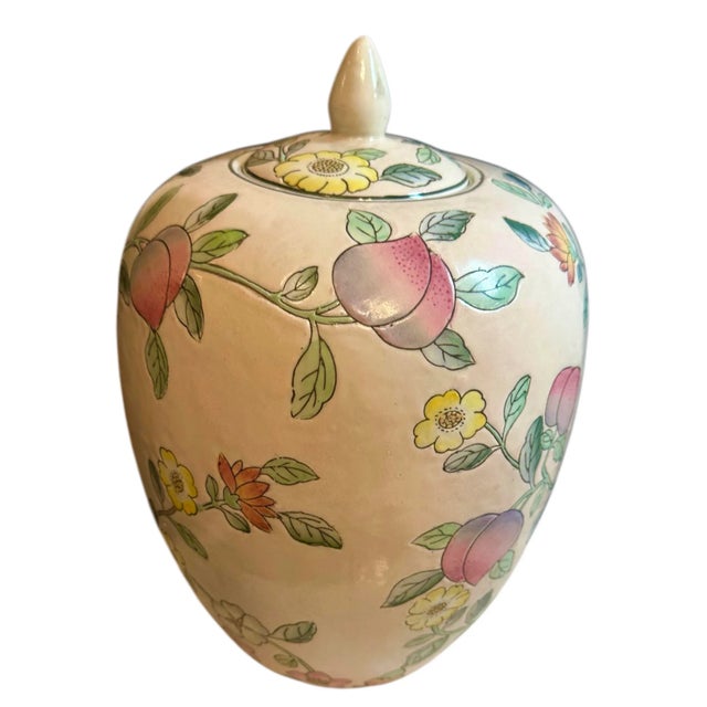 Vintage Chinoiserie Lidded Ginger Jar For Sale - Image 4 of 12