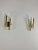 Set of 2 Midcentury brass wall lamps in the style of Gaetano Sciolari, 1960s Each has 2 e14 lamps. Good condition. This...