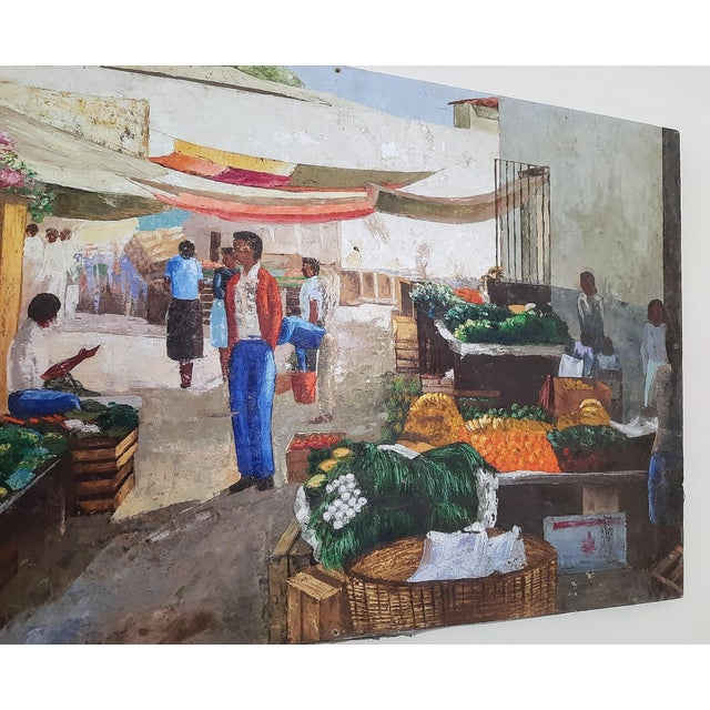 Paint Mid Century Latino Mexico Market Painting For Sale - Image 7 of 16