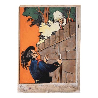 Gabriele Galantara, The Soldiers, Early 20th Century, Mixed Media on Board For Sale