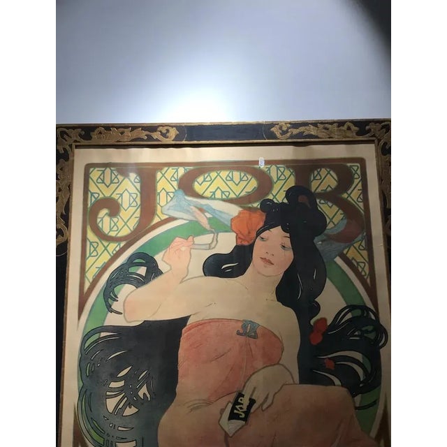 Plastic Art Nouveau Alphonse Mucha Original Job Poster, 1898 For Sale - Image 7 of 13