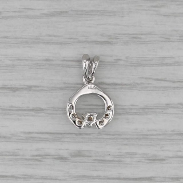 0.19ctw Round Diamond Pendant 18k White Gold Small Drop For Sale - Image 4 of 5