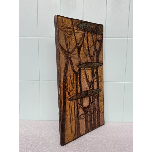 Futurist Artwork on Terracotta Tile by Riccardo Gatti, 1960s For Sale - Image 15 of 16