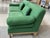 Green Custom Carved Oak & Green Linen Sofa by Steven Gambrel For Sale - Image 8 of 18