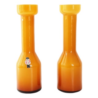 Vintage Italian Vases by Mazzega, 1960s, Set of 2 For Sale