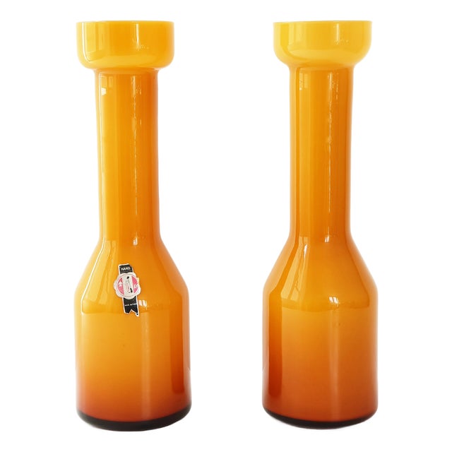 Vintage Italian Vases by Mazzega, 1960s, Set of 2 For Sale