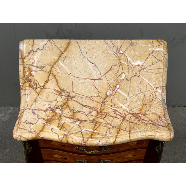 French 1940s French Louis XV Style Large Rosewood Side Table Nightstand For Sale - Image 3 of 8