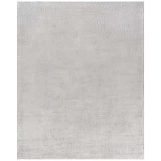 "Sand Dunes" Modern Abstract Light Gray Silk Rug by Doris Leslie Blau For Sale