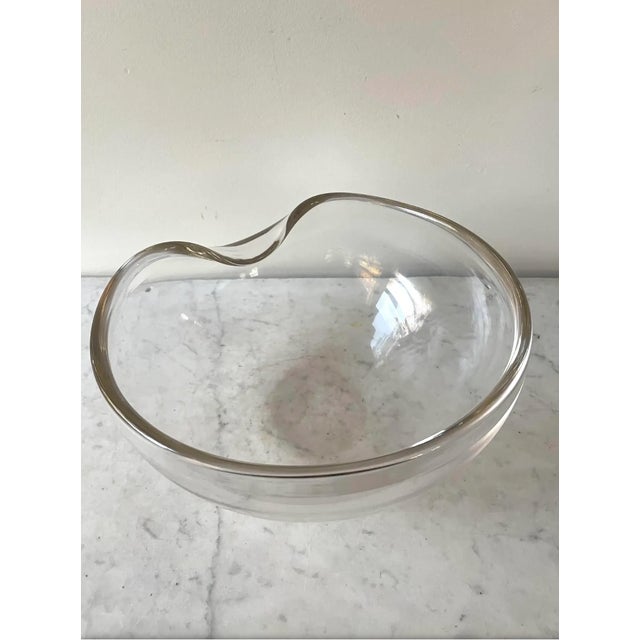 1980s Vintage Elsa Peretti Tiffany & Co. Thumbprint Crystal Bowl For Sale - Image 5 of 9