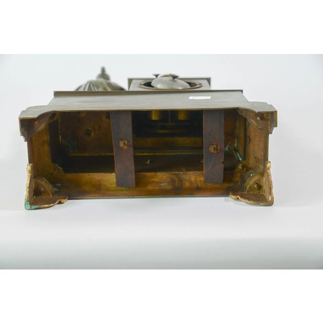French Restoration Athena (Minerva) Patinated & Fire-Gilt Bronze Mantel Clock by Louis Alfred Baveux For Sale - Image 16 of 16