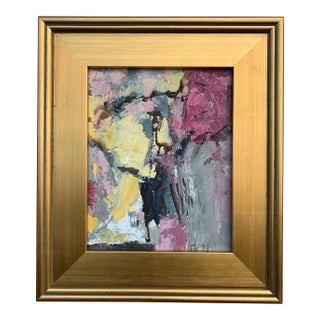 2000s "Profile of David" Modernist Abstract Oil Painting on Masonite, Framed For Sale