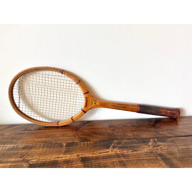 Wood Antique Wooden Tennis Racket For Sale - Image 7 of 7