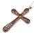 1910s Edwardian Old European Cut Diamond 14k Yellow Gold and Silver Cross Necklace For Sale In Los Angeles - Image 6 of 6