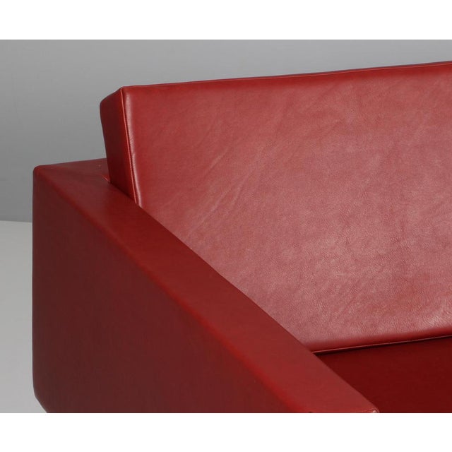 Model 57 Sofa in Black Leather and Steel attributed to Bodil Kjær, 1960s For Sale - Image 4 of 9