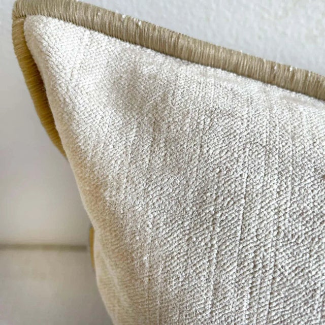 Not Yet Made - Made To Order Nude French Velvet Lumbar Pillow For Sale - Image 5 of 5