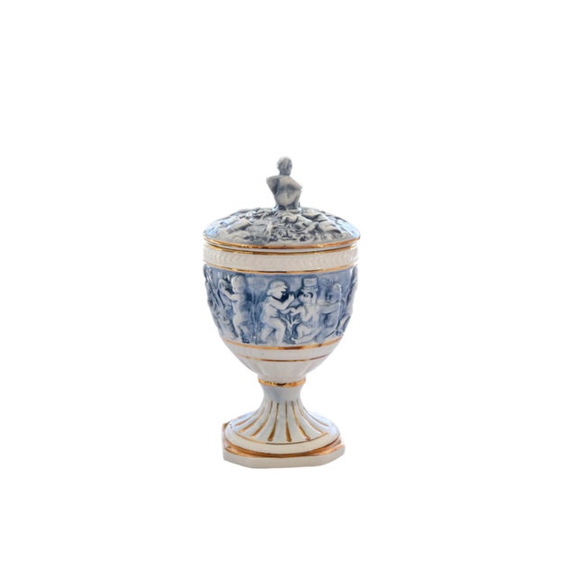 Capodimonte Cherub Urn With Lid For Sale - Image 14 of 14