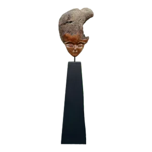1990s Sig De Tonancour Burled Myrtle Wood Sculpture Signed and Dated 1992
