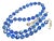 MCM Jewelry in Swarovski Styled Leaded Crystal Cornflower Blue Necklace With Aurora Borealis Peacock Iridescence Sterling Silver Clasp For Sale
