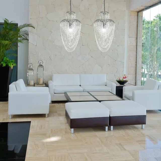 Contemporary Classic Retro - Cascade Crystal Light in Nickel For Sale - Image 3 of 4