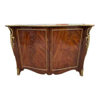 Large Baker Furniture Italian Mahogany Dry Bar Cabinet Commode For Sale