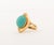 Vintage Modernist 14k Yellow Gold Turquoise Diamond Ring For Sale - Image 4 of 7