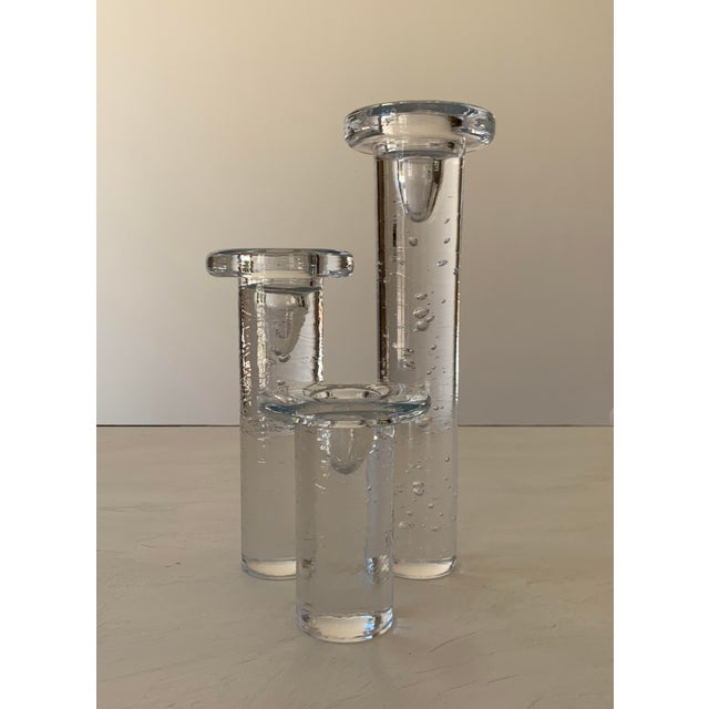 1990s Vintage Model Cool Candleholders by Jell Engman for Kosta Boda, 1999, Set of 3 For Sale - Image 5 of 5