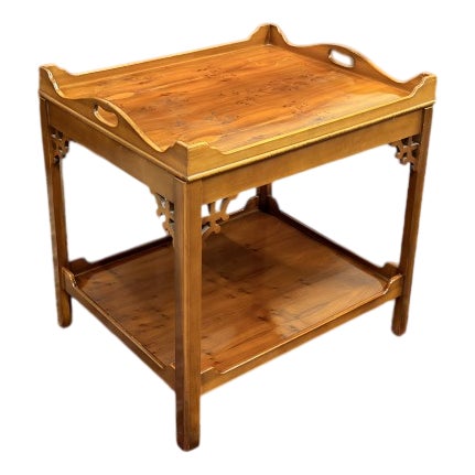 Italian Side Table in Burl For Sale