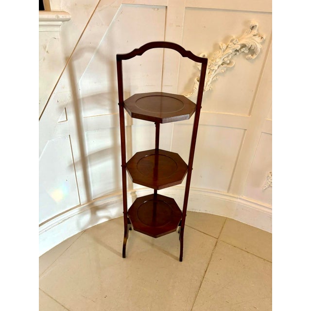 Antique Edwardian Mahogany Three-Tier Cake Stand, 1900s For Sale - Image 11 of 11