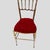 Red Set of High Back Brass Chairs by Chiavari, 1950s For Sale - Image 8 of 13