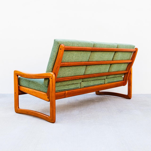 Mid-Century Modern 1990s Restored Danish Modern Solid Teak Three Seater Sofa For Sale - Image 3 of 15