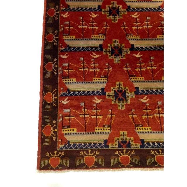 Scandinavian Double Sided Rug with Ships and Seagulls, 1934 For Sale - Image 9 of 16