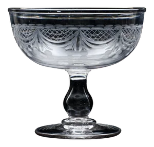 American Cut & Etched Compote, Circa 1835