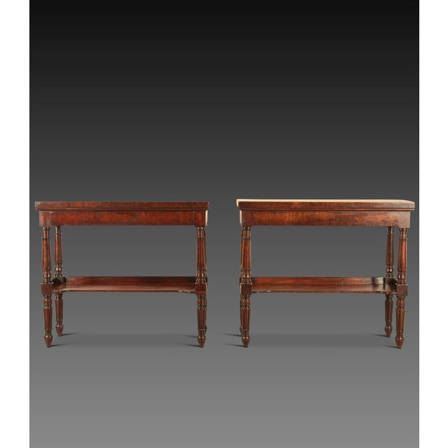 Brown Antique Mahogany Side Tables, 1835, Set of 2 For Sale - Image 8 of 8