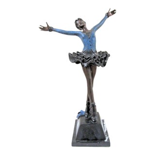 Pierre Le Faguays Ballerine C.1930 Ballerina Bronze Sculpture 25.5" Tall For Sale