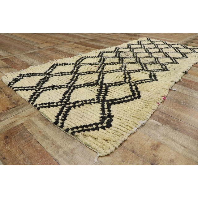Vintage Berber Moroccan Azilal Rug - 03'10 X 07'11 For Sale In Dallas - Image 6 of 9