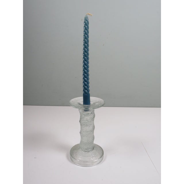 1960s Mid-Century Modern Finnish Ice Glass Candleholder by Tapio Wirkkala for Iittala, 1969 For Sale - Image 5 of 6
