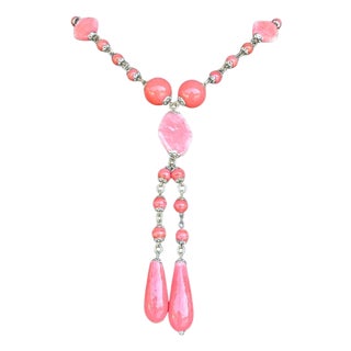 Late 20th Century Vintage Gemstone Beaded Necklace For Sale