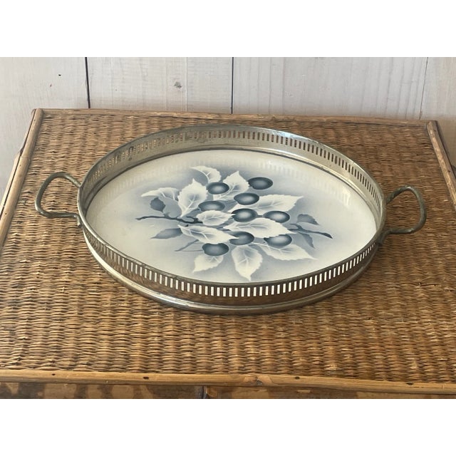 Mid 20th Century Mid Century German Porcelain and Metal Gallery Tray For Sale - Image 5 of 11