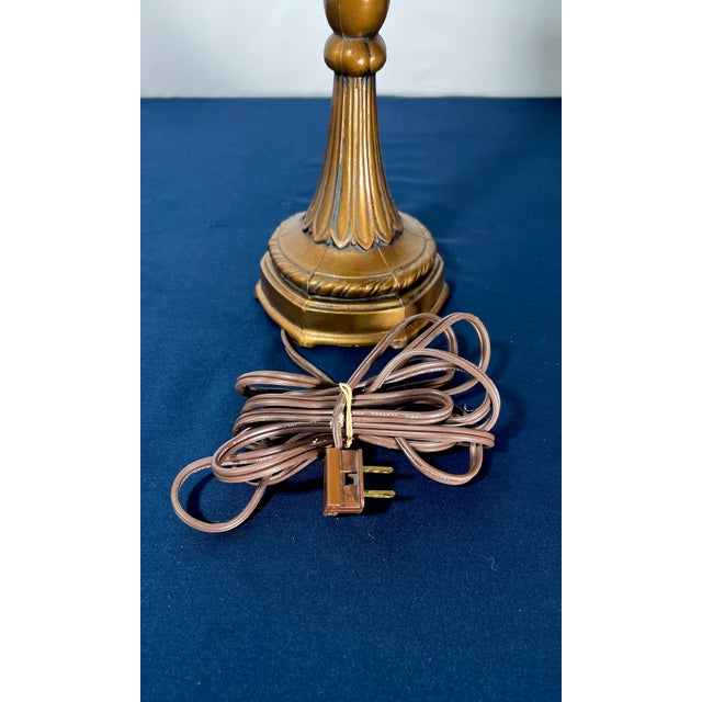 1970s Neoclassical Stiffel American Bronze Column Lamp - Dual Light Pull Chain For Sale - Image 11 of 12