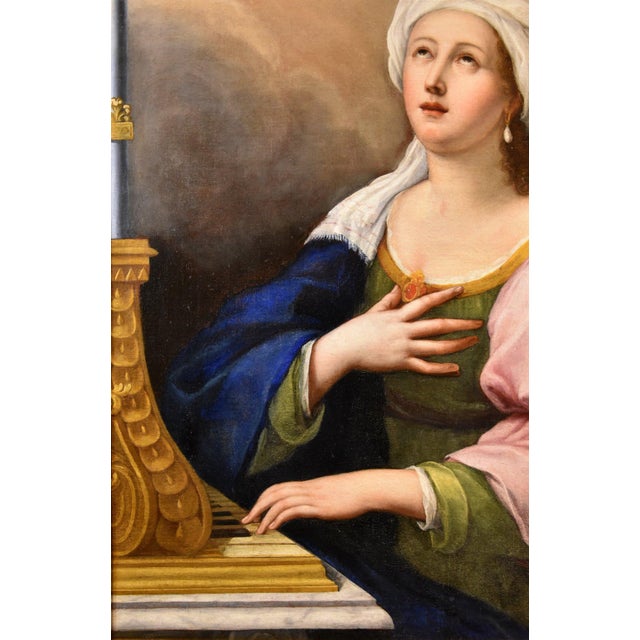 Baroque Lucas de la Haye / Luca Fiammingo, Saint Cecilia, 1650, Oil on Canvas, Framed For Sale - Image 3 of 11