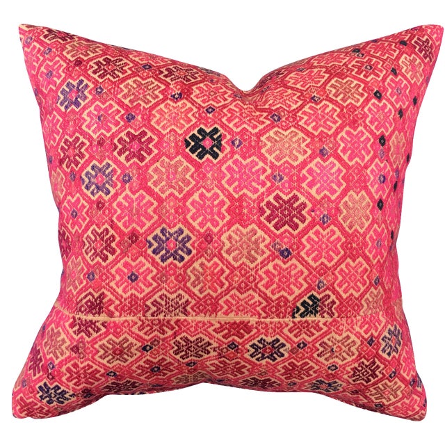 Antique HandWoven Wedding Quilt Fragment Pillow Chairish