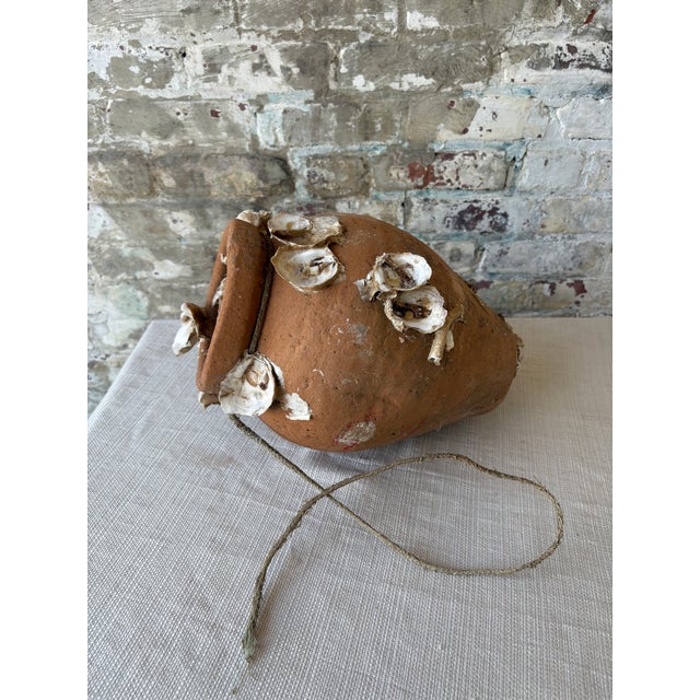 Mediterranean Antique Mediterranean Terracotta Octopus Trap With Oyster Growth – Authentic Fisherman’s Pot For Sale - Image 3 of 14