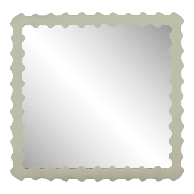 Fleur Home Audubon Bamboo Square Mirror in Mizzle, 48x48 For Sale