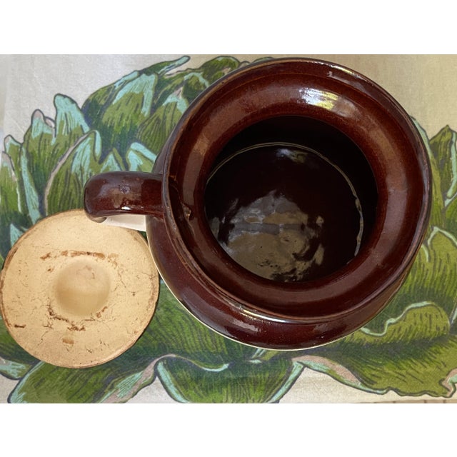 Vintage stoneware bean pot or crock made by Robinson Ransbottom Pottery in Roseville, Ohio. In beautiful condition with...