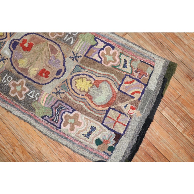 Colorful American Hooked Rug For Sale - Image 10 of 11