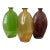 Set of 3 Hand-Blown Controlled Bubble Glass Vases Amber Amethyst Green For Sale
