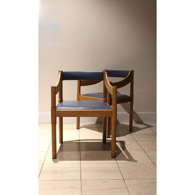 Wood Vintage Postmodern Oak Armchairs | Sculptural Barrel Back Dining Chairs | Pair For Sale - Image 7 of 8